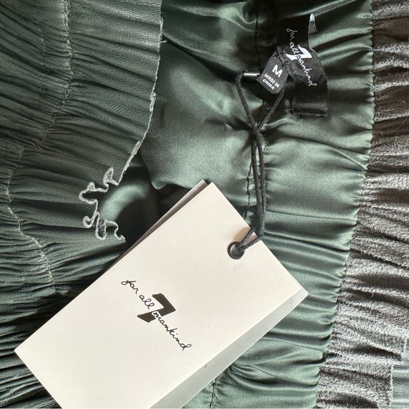 NWT 7 for mankind green skirt pleated - Picture 9 of 11